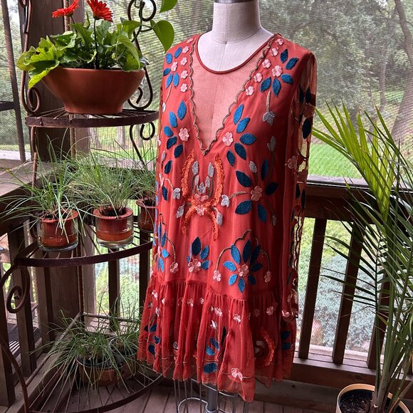 Free People “Hearts Are Wild” Mini Dress (NWOT) - Picture 1 of 13